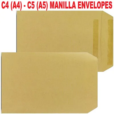 Brown Envelopes C4 C5 A4 A5 Mailing Manilla Plain (no Window) Self Seal Office • £1.79