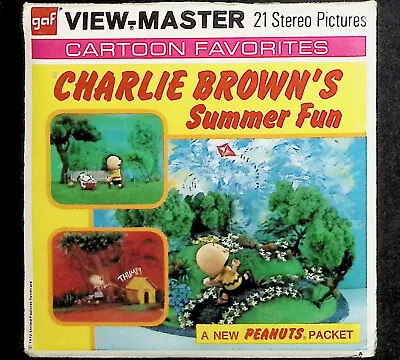 CHARLIE BROWN'S SUMMER FUN 1972 3d View-Master 3 Reel Packet - Full Color Images • $9.99