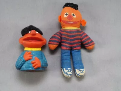 Lot Of 2 Vintage Sesame Street Ernies:  1 Finger Puppet & 1 Doll  • $1