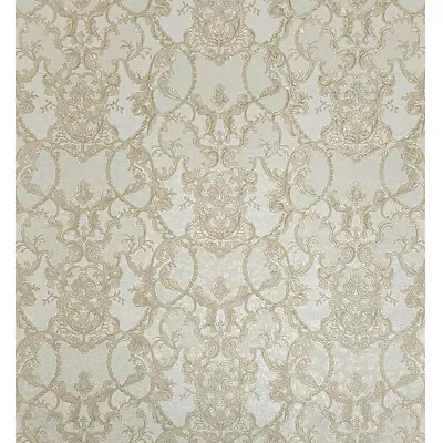 Ivory Tan Gold Metallic Damask Wallpaper Faux Leopard Cheetah Skin Textured Roll • $4.03