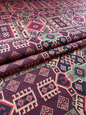 Upholstery Boho Turkish Kilim Tapestry Aztec Southwestern Ethnic Moroccan Fabric • £1.99