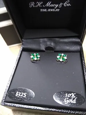10K YG Emerald Earrings MSRP $325 • $143.96