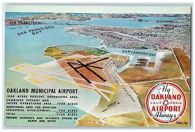 C1960's Oakland Municipal Airport San Francisco California CA Unposted Postcard • $14.98