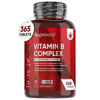 Vitamin B - 365Tablets - Vitamin B12 Biotin Vitamin B6 Vitamin C Vitamin B9 • £15.99