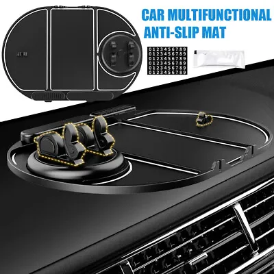 Car Dashboard Anti-slip Mat Mount Holder Pad For Cell Phone Parking Number Plate • £17.89