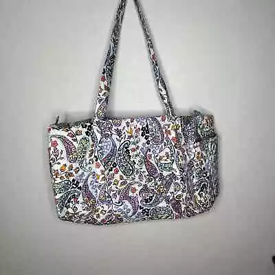 New Vera Bradley Large Traveler Duffel Bag Lilac Multi Paisley Quilted Floral • $80