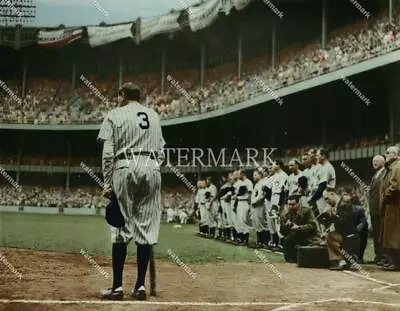 F888 Babe Ruth New York Yankees Says Goodbye 8x10 11x14 16x20 Colorized Photo • $5.95