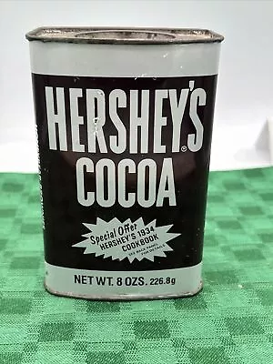 Vintage High Hershey Chocolate Breakfast Cocoa Empty 16 Oz. Tin Cookbook Offer • $8.29