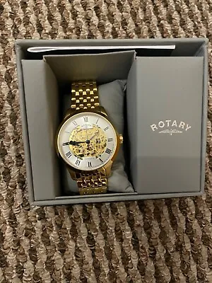 Gold Rotary Mens Automatic Skeleton Watch • £200