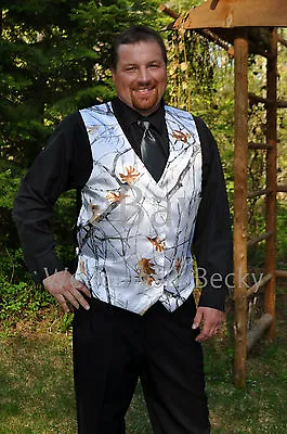 NEW SATIN Muddy Girl Camo Wedding Vest/MAN's Custom- Sizes-SMLXL2X3X4X • $95