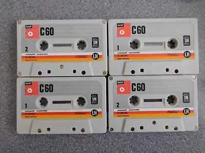 4 X Used BASF C60 Cassette Tapes Made In Germany • £6.99