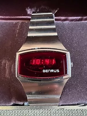 Benrus Techni Quartz Wrist Watch Vintage Red LED 41 MM Approx. 1970 Browsing • $400.81