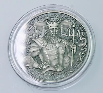 $2.25 • Buy Poseidon Ocean Emperor  1 Oz .999 Silver  Lost City Of Atlantis Antiqued #586