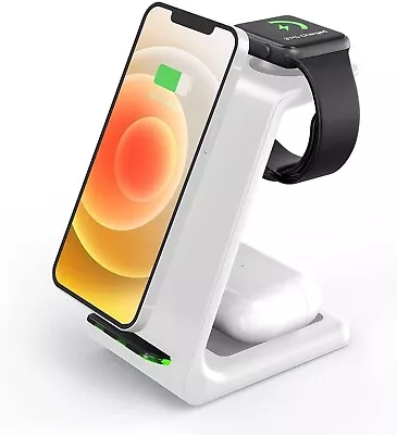 Wireless Charger Dock Charging Station 3 In 1 For Apple Watch IPhone 13 12 11 XS • $32.99