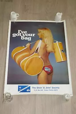 Vintage Scuba Poster Divin Jivin Ocala FL Swimsuit Risque Photo Pinup 19 X 25 • $15