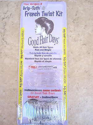 $8.65 • Buy Grip Tuth French Twist Kit Crystal  6 Piece Package Good Hair Days Made In USA