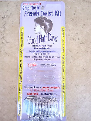 $8.95 • Buy Grip Tuth French Twist Kit Crystal  6 Piece Package Good Hair Days Made In USA
