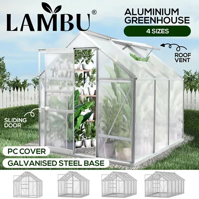 Lambu Greenhouse Aluminium Walk In Green House Garden Storage Shed Plant Cover • $349.99