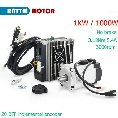 【UK】400W 750W 1KW 1.5KW 1.8KW 2KW AC Servo Motor Kit With Driver Controller • £192