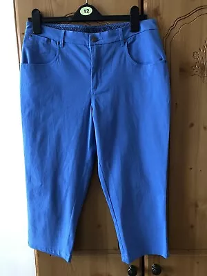 Next Mistral Cropped Trousers Blue Size 12 Bnwt Cotton/elastane  • £4.99