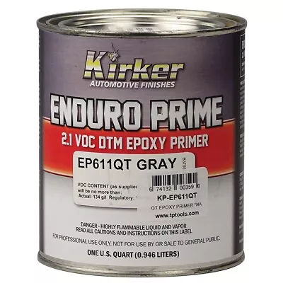 Kirker 2.1 VOC Enduro Prime Epoxy Primer (2K) DTM - Gray Qt USA #KP-EP611QT • $30