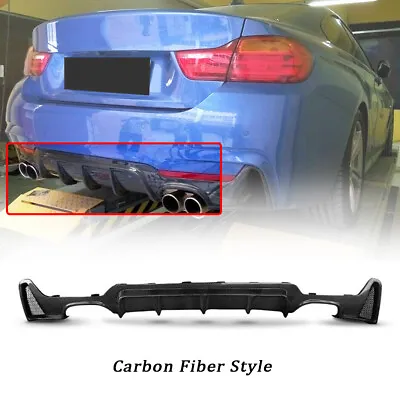 Rear Bumper Diffuser For BMW F32 F33 435i M Tech Quad Out 2014-2020 Carbon Fiber • $107.24