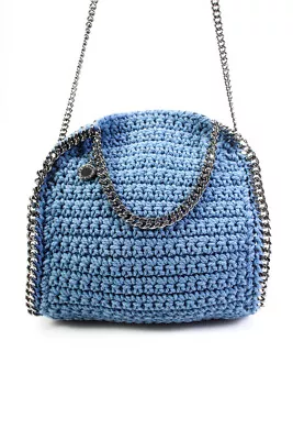 Stella McCartney Women's Mini Falabella Crochet Tote Crossbody Bag Blue • $525.01