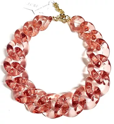 J.Crew Chunky Acetate Link Necklace Fireplace Red Gold Plated Brass BK900 NWT • $84