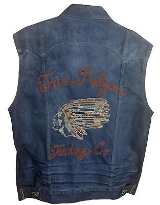True Religion JIMMY 1971 Embroidered Vest Indian Hideout NEW • $39.99