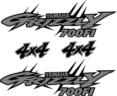 Yamaha Grizzly 4x4 700 Edition ATV Tank Decal Sticker Kit Custom Silver • $19.99