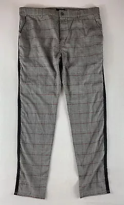 Zanerobe Chino Pants MENs Size 36 Black GRAY PLAID (ACT: 37X31) • $5