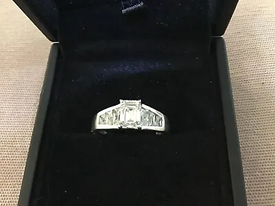 $111.71 • Buy 1.8 Carat Lab Created Diamond Solitaire Ring Platinum Plated 925 R & Half