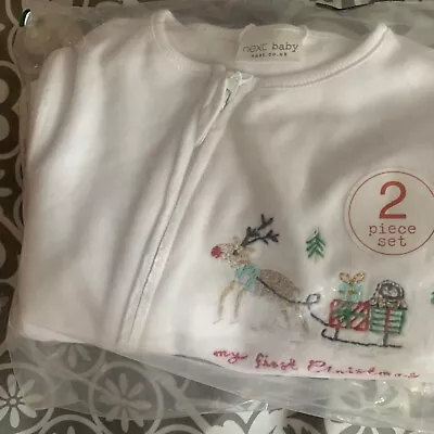 Bnwt Baby My First Christmas Baby-grow With Hat Age 3-6 Months Next Rrp £15 • £6.50