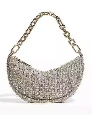 Kate Spade Smile Small Tweed Chain Shoulder Bag Crossbody Clutch ~NWT~ Silver • $300.05