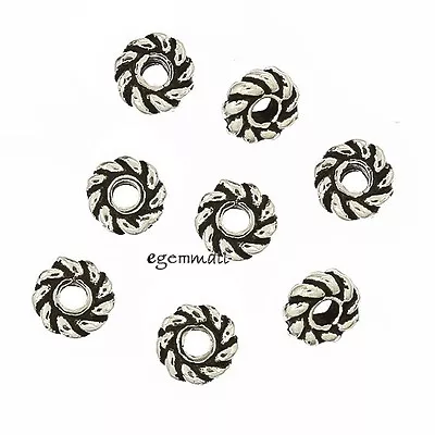 20 Bali Sterling Silver Rope Rondelle Spacer Beads 3.6mm #97739 • $5.49