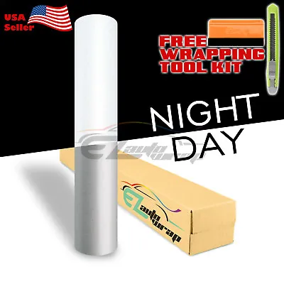 【Reflective】 White Car Vinyl Wrap Sticker Decal Graphic Sign Adhesive Sheet Film • $13.98