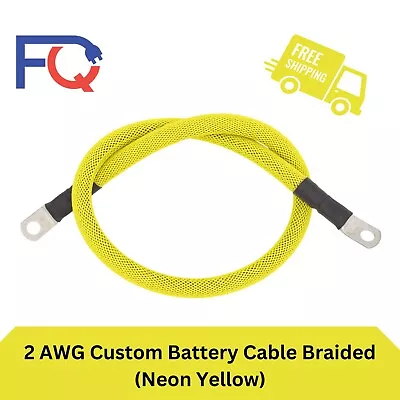 2 AWG Gauge Custom Battery Cable Copper Braided (Neon Yellow) • $11.50