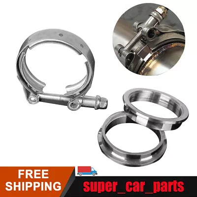 $17.99 • Buy 3inch V-band Clamp &Male-Female Stainless Steel Flange Kit For Exhaust Downpipe
