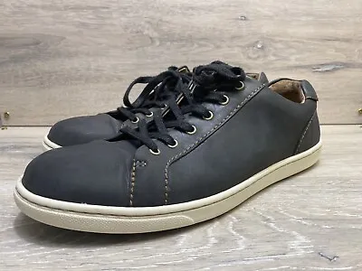 Men's BORN Black Leather Lace Up Casual Sneakers Size 10.5M • $42