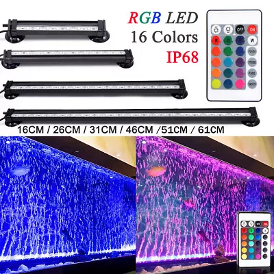 £18.99 • Buy Multi-color RGB LED Air Bubble Curtain Submersible Light For Fish Tank Aquarium