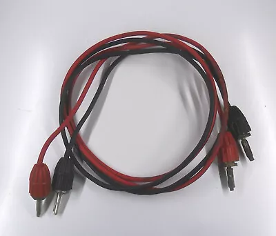 Wander Plug Lead Red Black 2' Plus Length 1/8  Screw Caps Soldered Vintage • £12