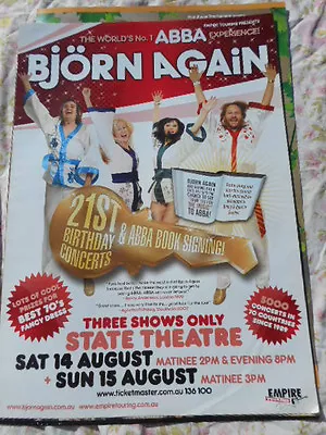 Bjorn Again(abba) August 2010 Australian Tour Poster Mint • $7.96