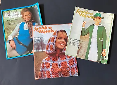 Golden Hands Magazine Lot Of 3 Issues 1970s Knitting Sewing Crochet Needlecraft • $12