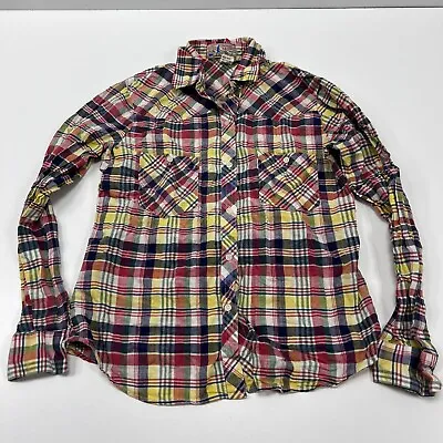 Levis Plowboy Plaid Button Up Shirt Farmers Mechanics Miners Women's L Vintage • $50.94