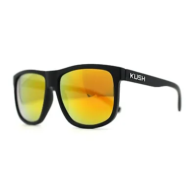 Mens Kush Classic Matte Black Frame Sport Horn Rim Sunglasses • $12.95