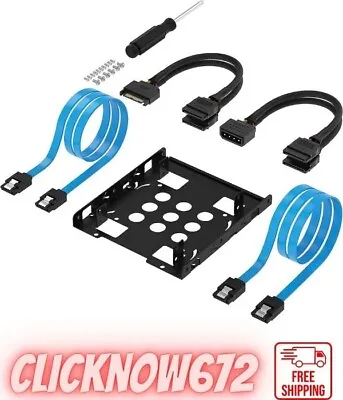 Dual 2.5  HDD SSD To 3.5  Mounting Frame Internal Hard Disk Mounting Kit Adapte • £10.95