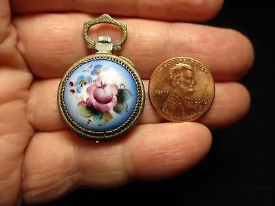 Vintage Russian Hand Painted Enamel Mechanical Mini Pocket Watch 17 Jewels • $65