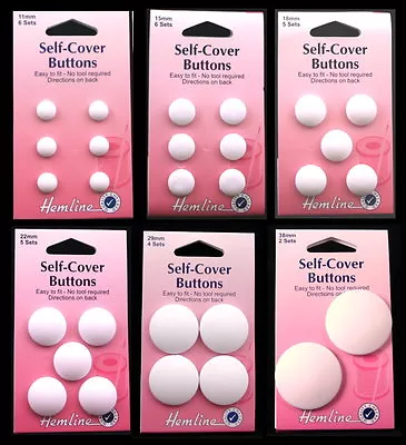 Hemline Carded Self- Cover Buttons-5 Sizes-one Price-no Tools Required  • £2.99