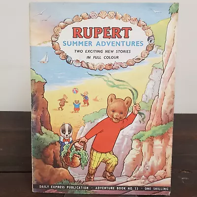 Daily Express Mary Tourtel Rupert The Bear Summer Adventures Book No. 33 1950's • £11.50