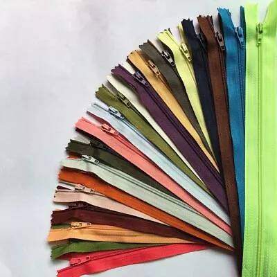 12-24Inch Nylon Coil Zipper Close End Zippers Colorful Sewing Supplies 10Pcs 3# • $19.96